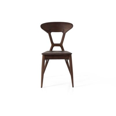 Compact dining chair in solid ash wood, scene view two