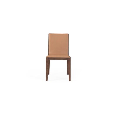 Dining chair in cowhide leather, scene view one