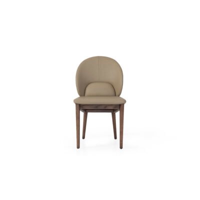 High-back dining chair in leather, scene view one