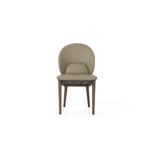 High-back dining chair in leather, scene view one