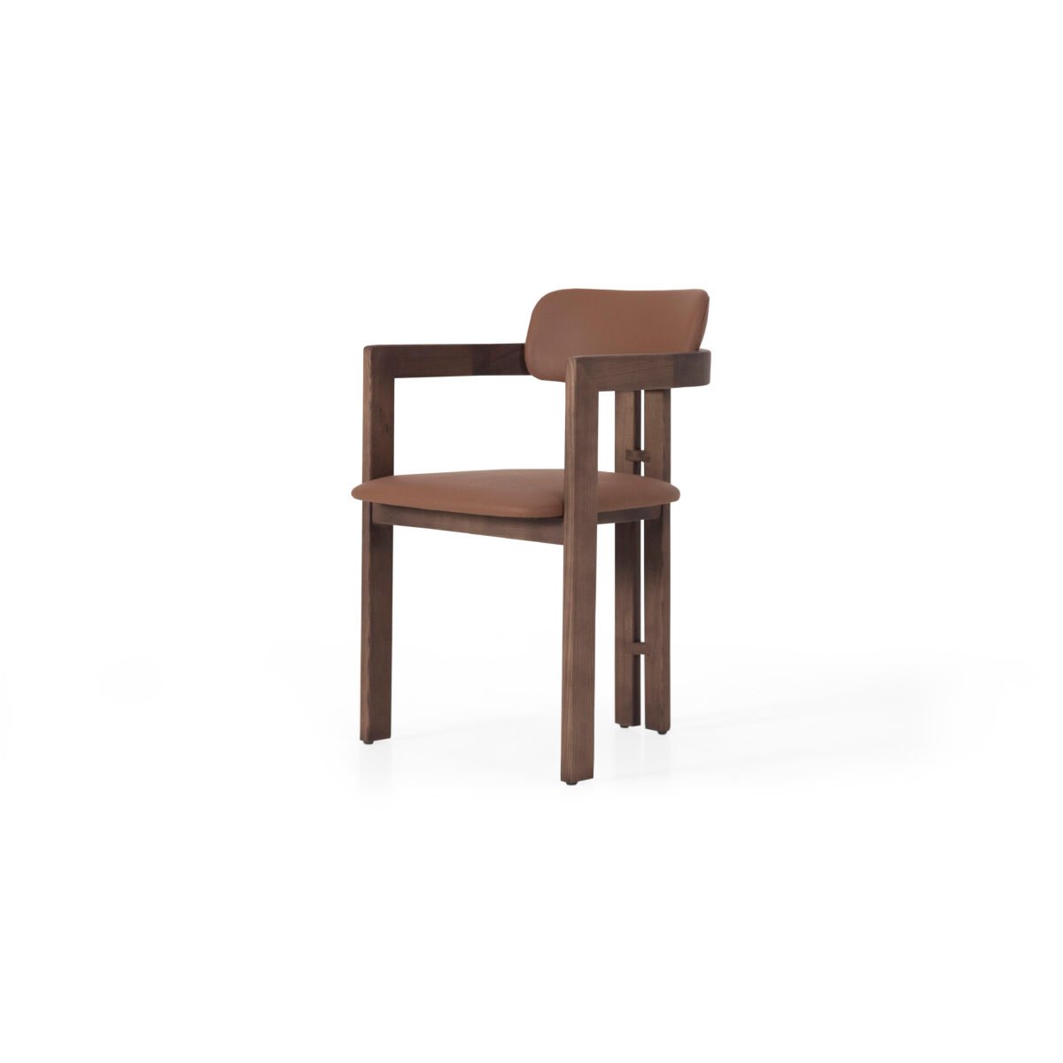 Curved back dining chair scene view two