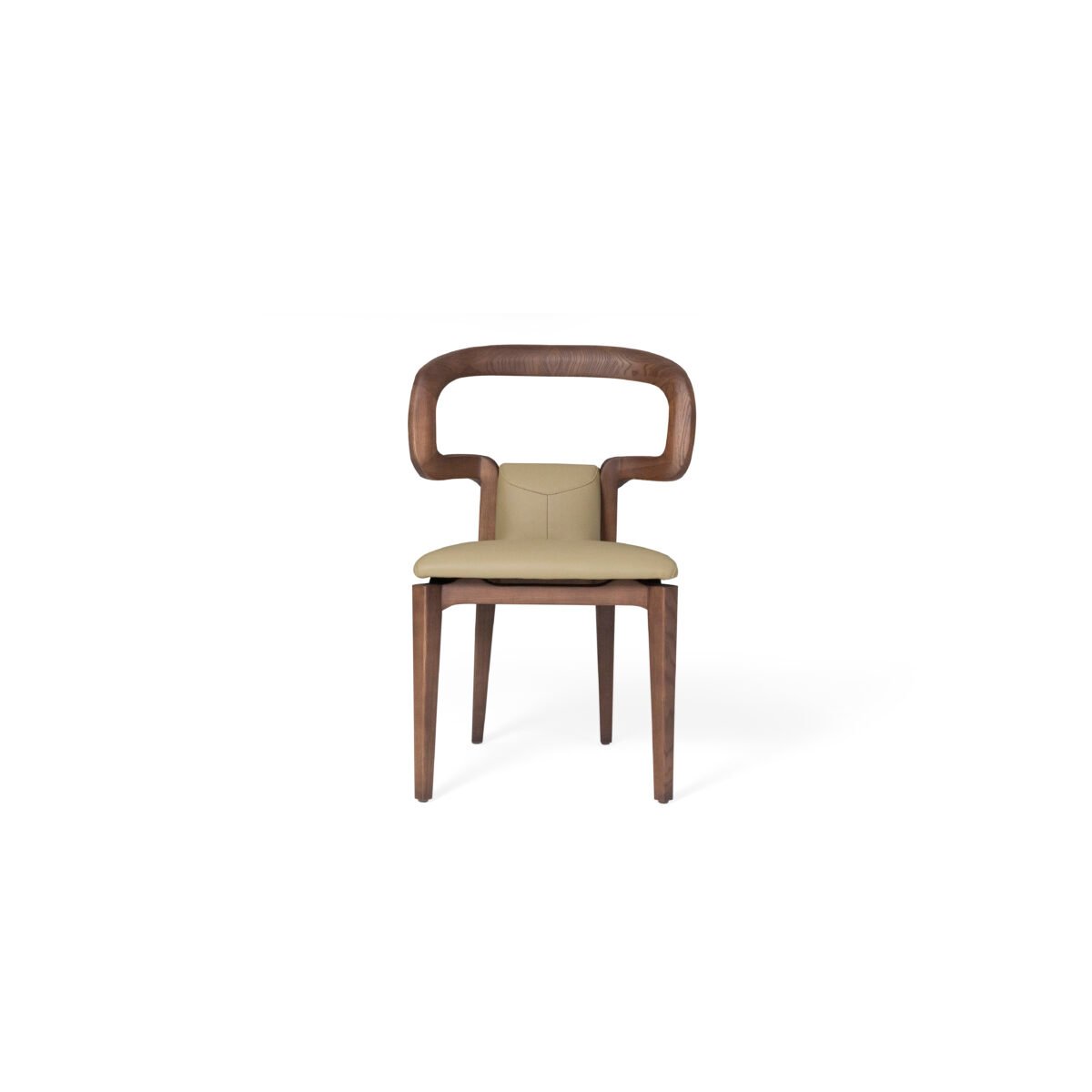 Upholstered side dining chair, scene view one