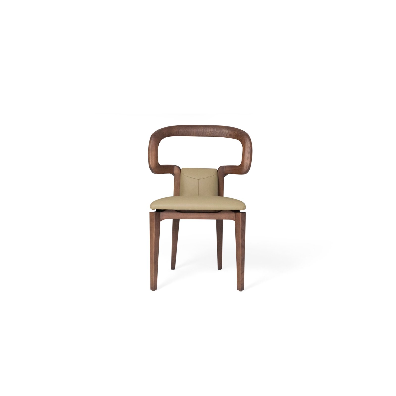 Upholstered side dining chair, scene view one