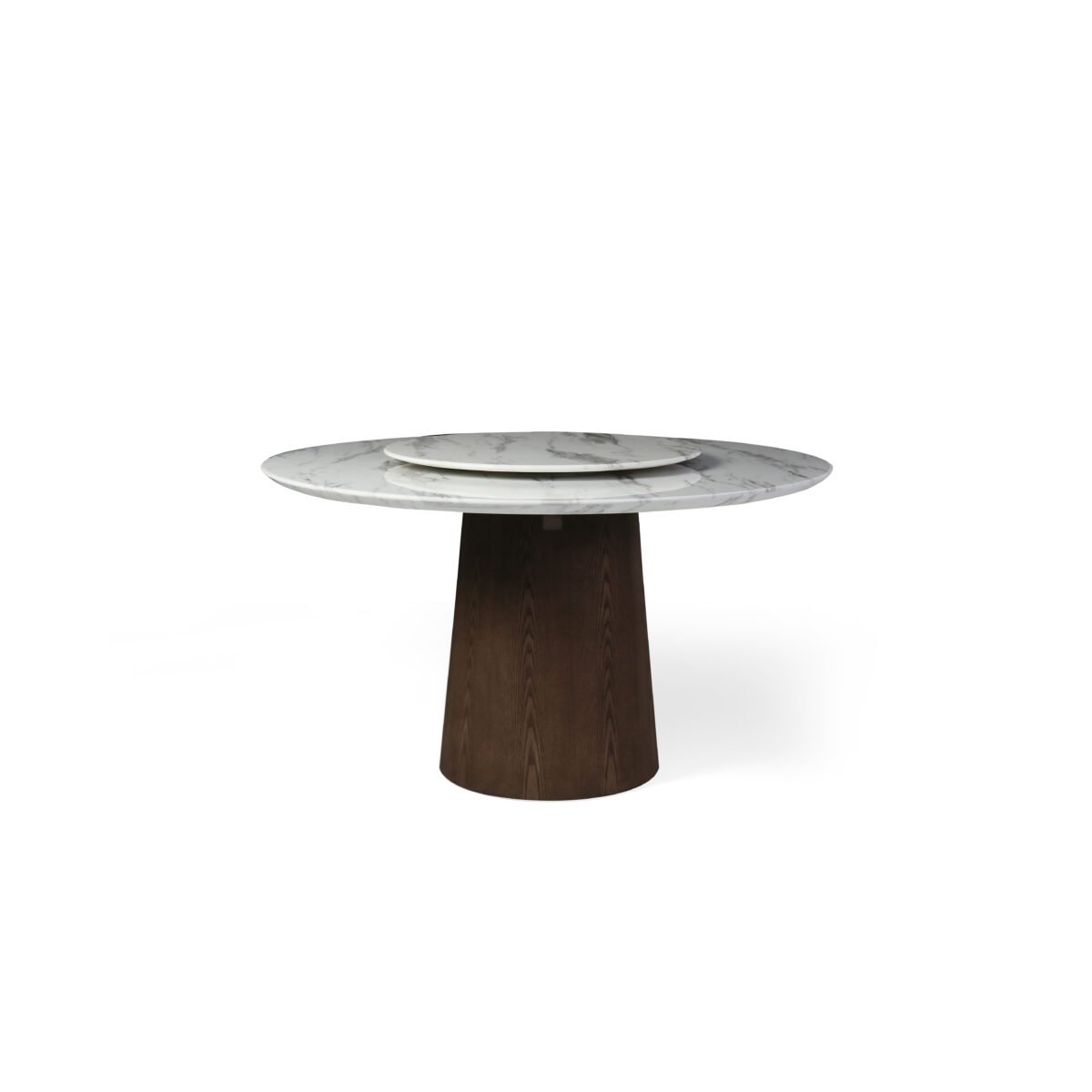 Round dining table artistic grey, scene view