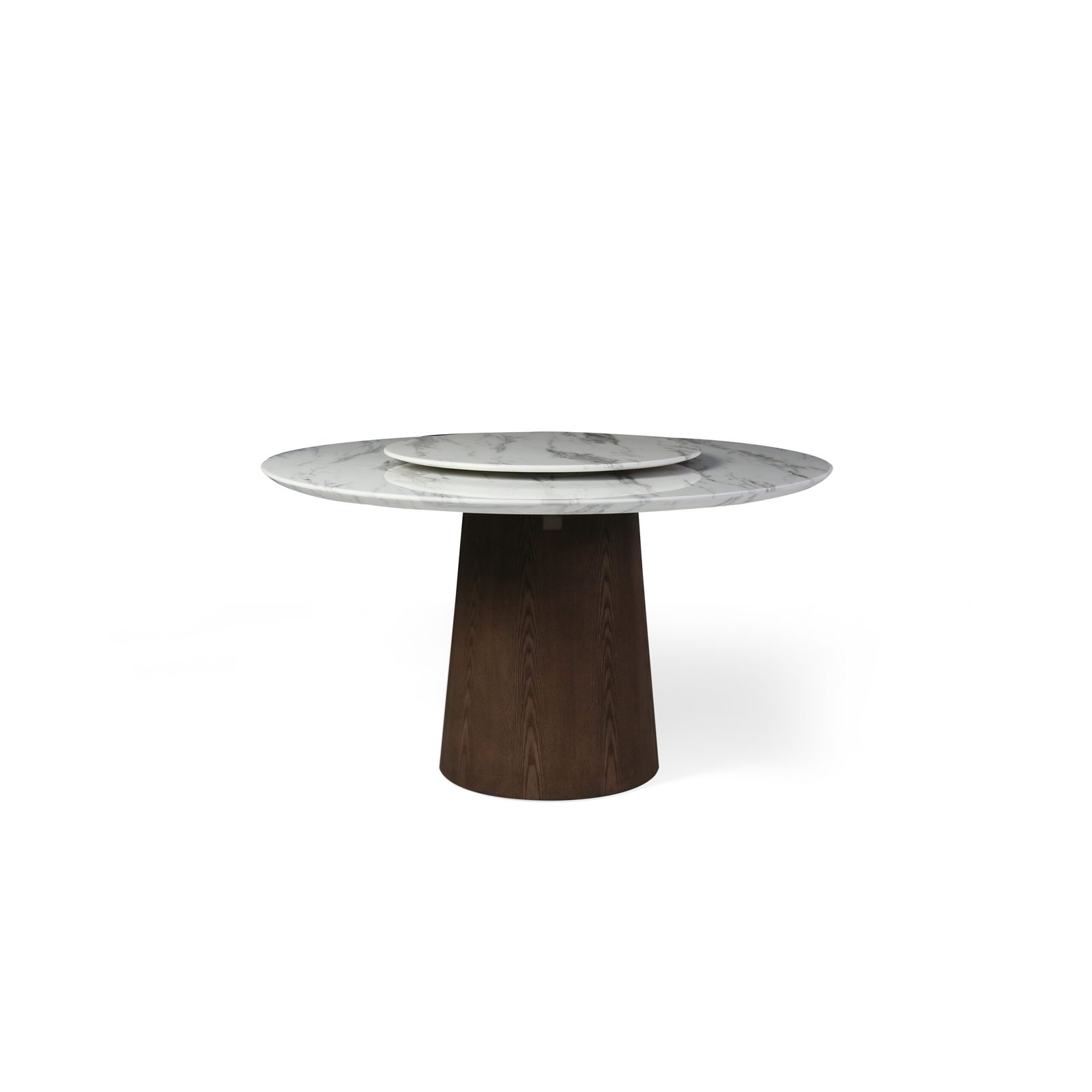 Round dining table artistic grey, scene view