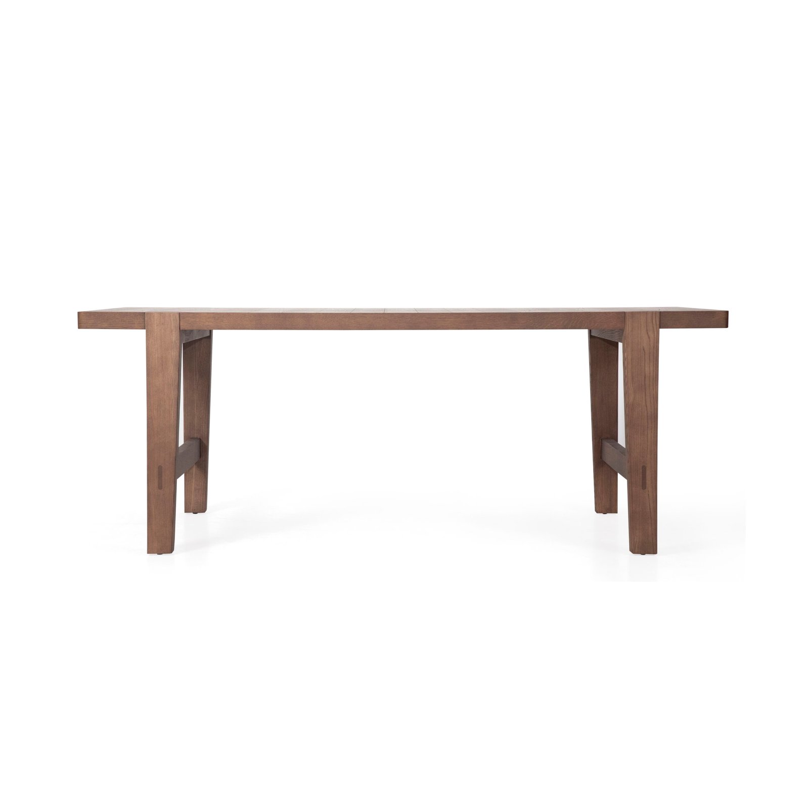 Dining table in wood surface finish, front view