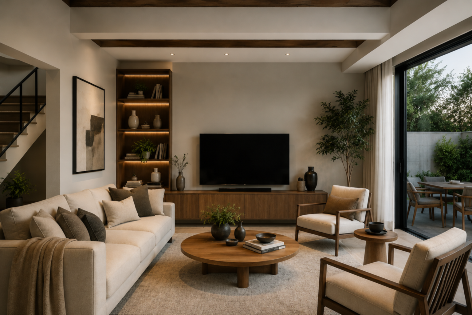 Modern Private Home Living Room with Contemporary Furniture YMFurniture 1