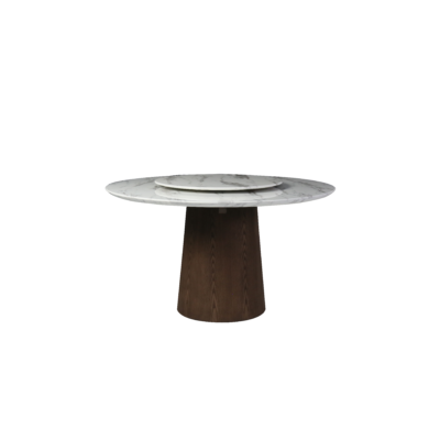 Round dining table artistic grey, studio rendering