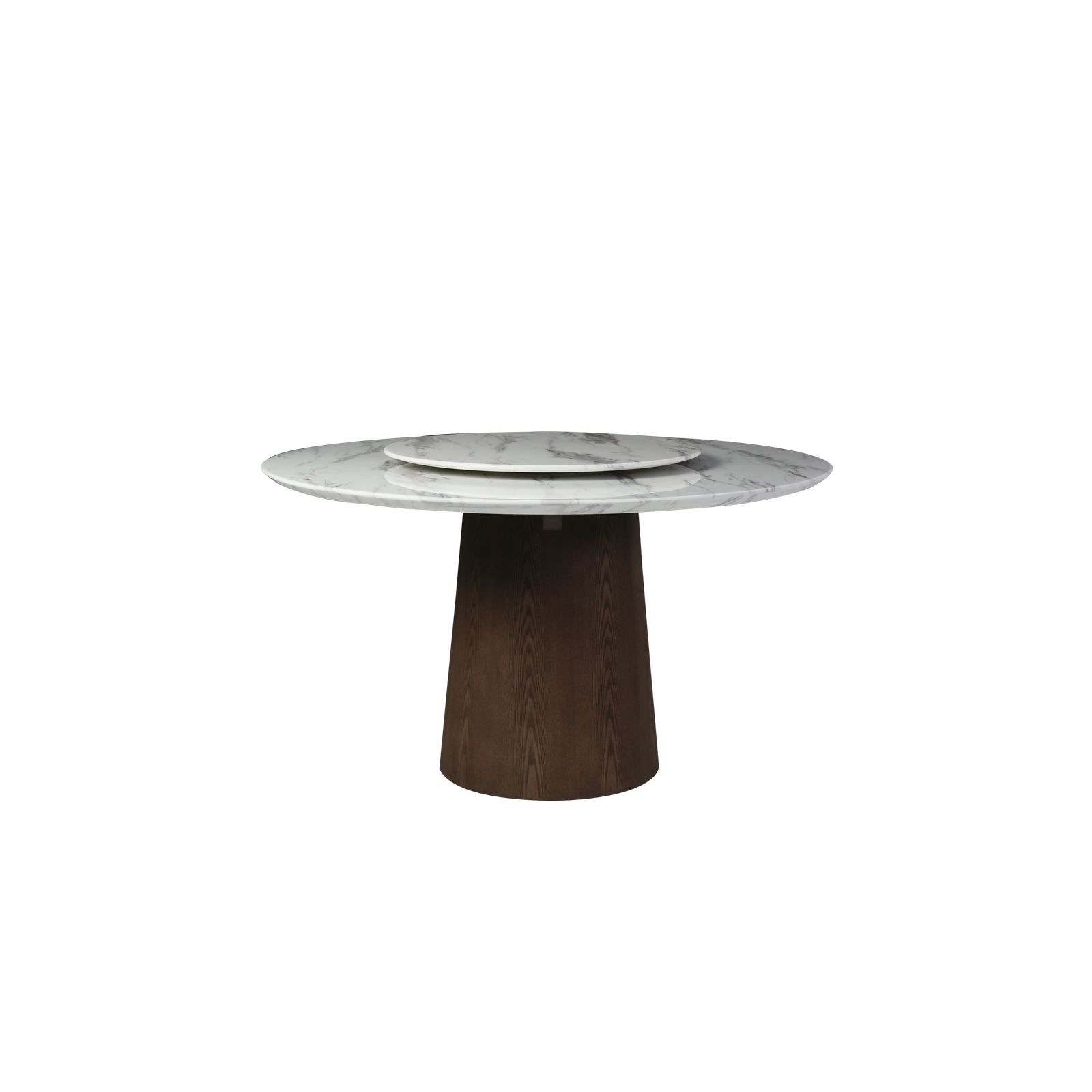 Round dining table artistic grey, studio rendering