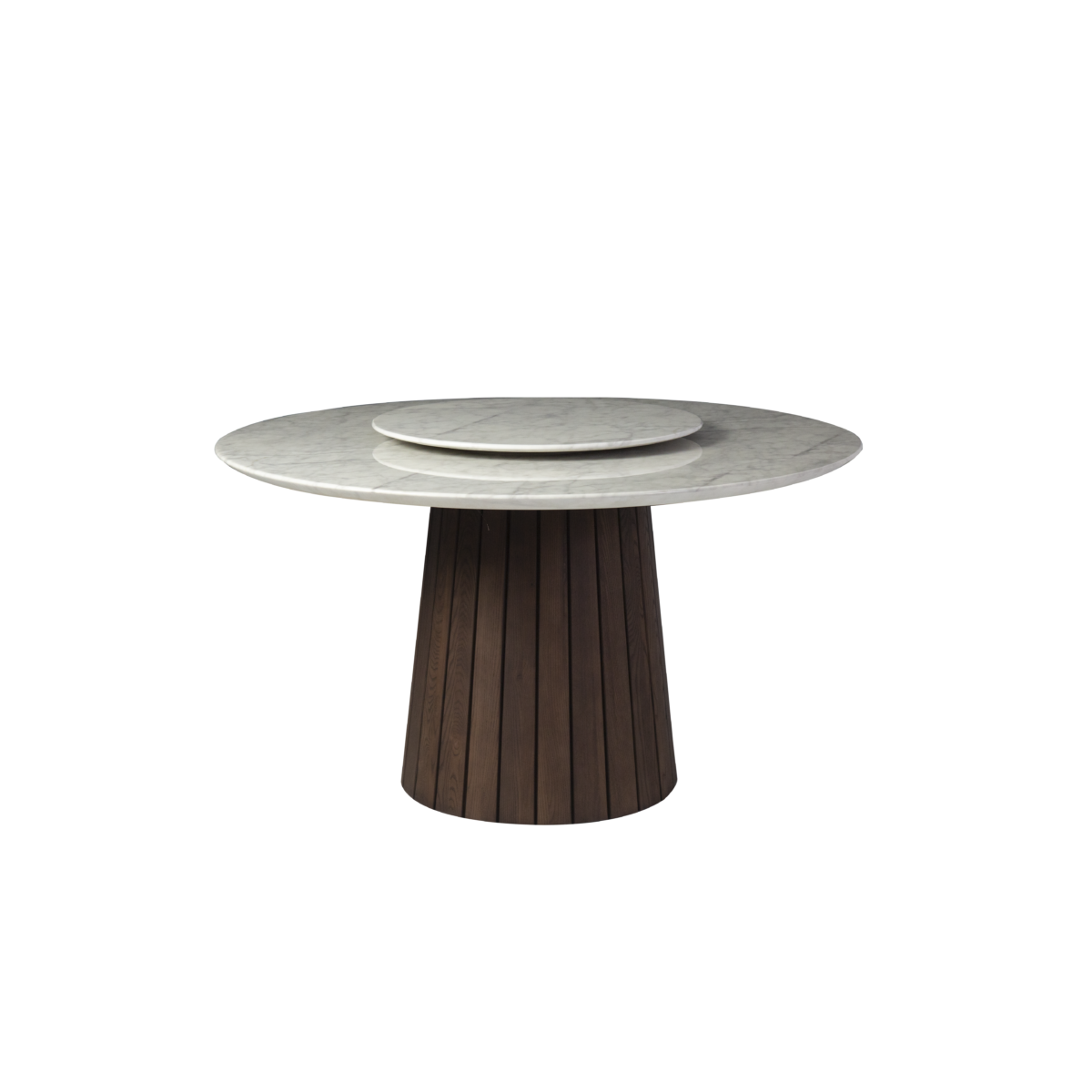 Round dining table, studio rendering