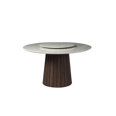 Round dining table, studio rendering