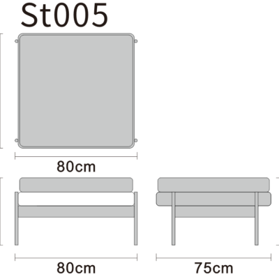 Ottoman footstool line art on white background