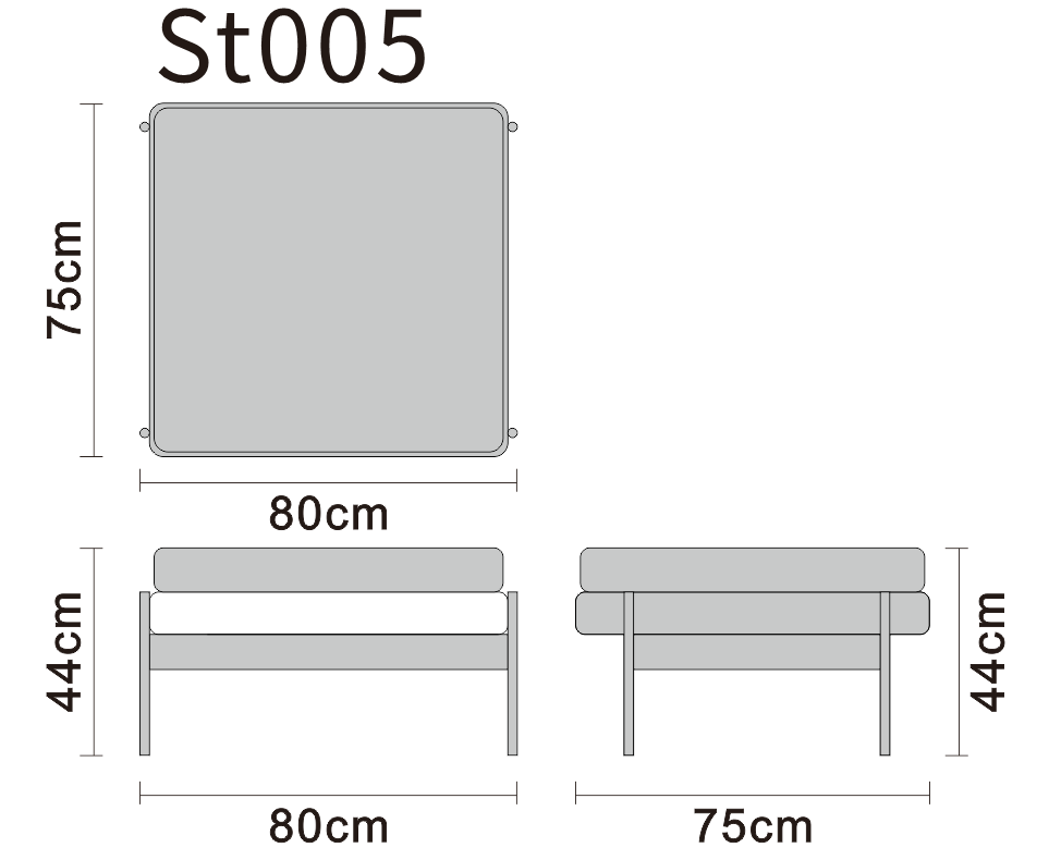 Ottoman footstool line art on white background