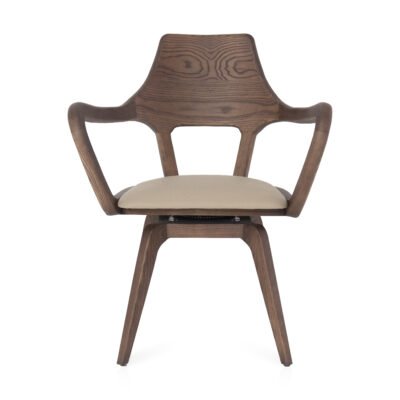 Study chair in leather, front view