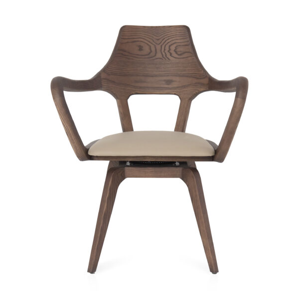 Study chair in leather, front view
