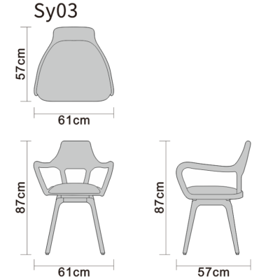 Study chair line art on white background