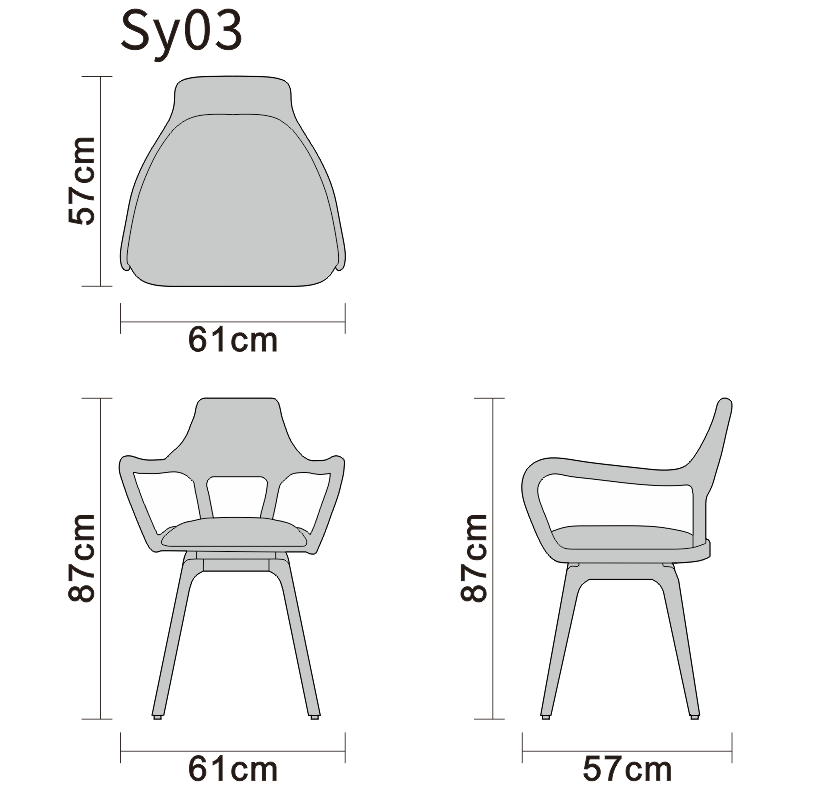 Study chair line art on white background
