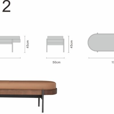 Bed bench line art on white background