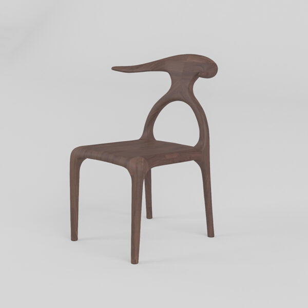 Ash Wood Dining Chair Front View A Dining chair in solid ash wood, front view