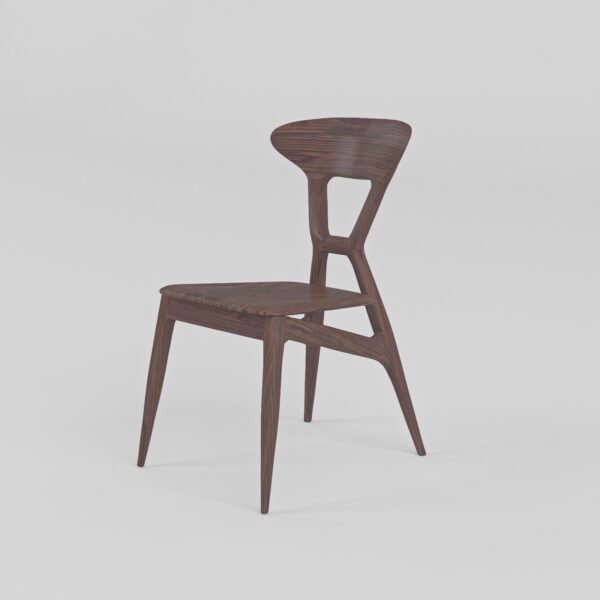 Compact Ash Dining Chair Front View Compact dining chair in solid ash wood, front view