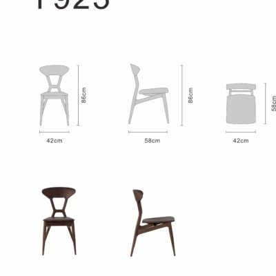 Compact dining chair line art on white background