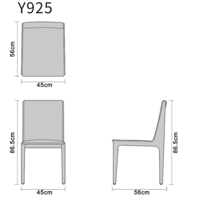Dining chair line art on white background, version one