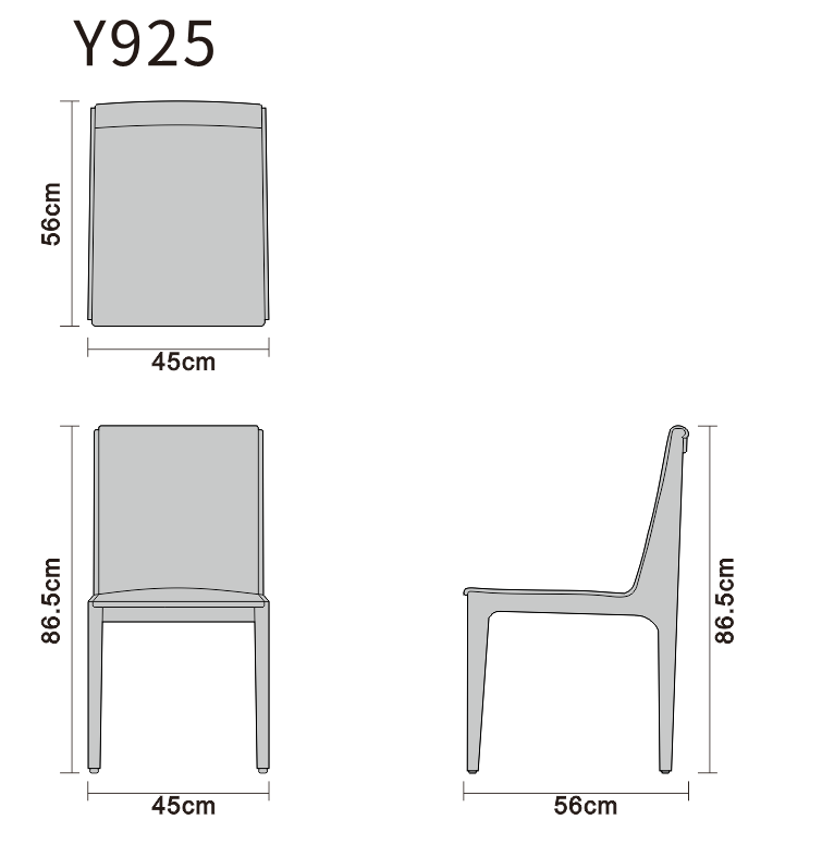 Dining chair line art on white background, version one