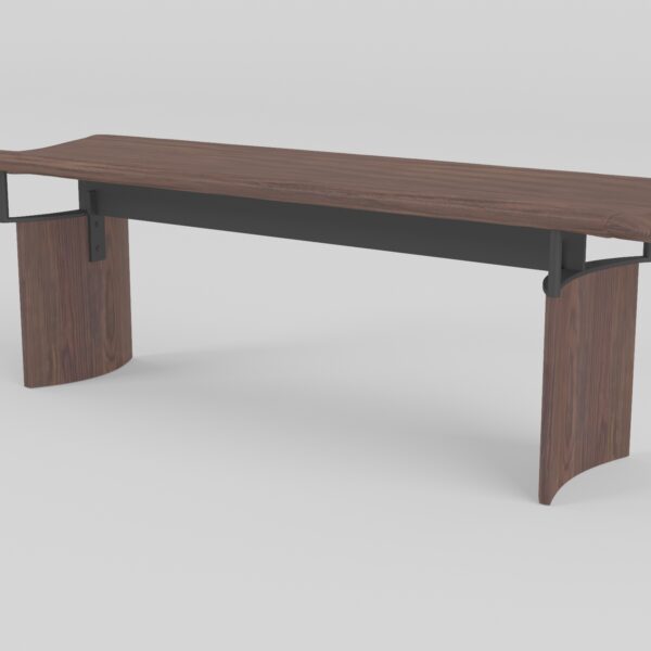 Ash Wood Bench Front View Dining bench in solid ash wood, front view