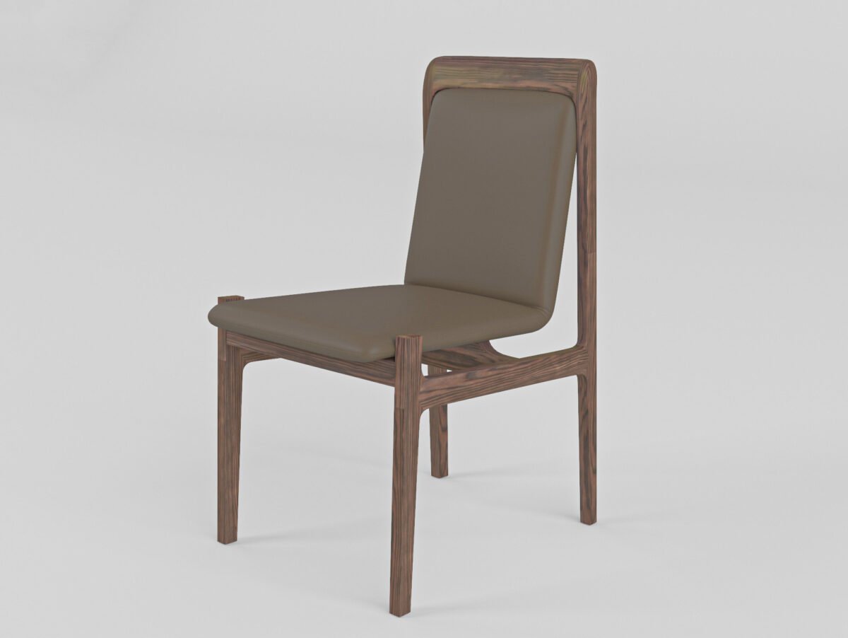Dining chair in PU leather, scene view three