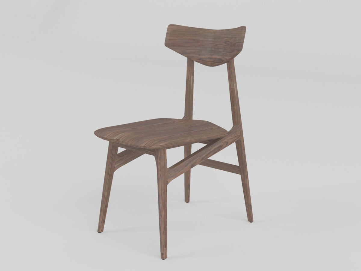 Dining chair in ash wood, scene view three