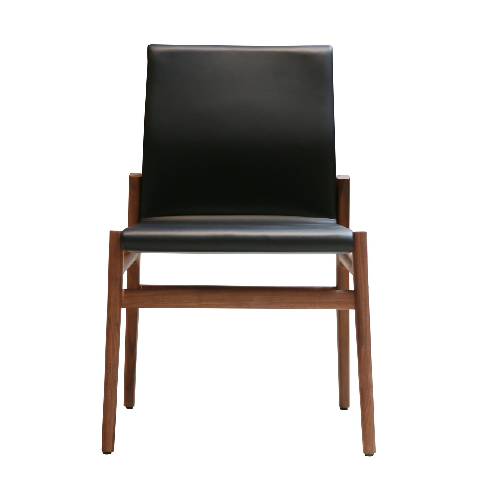 Round back dining chair in leather, scene view one