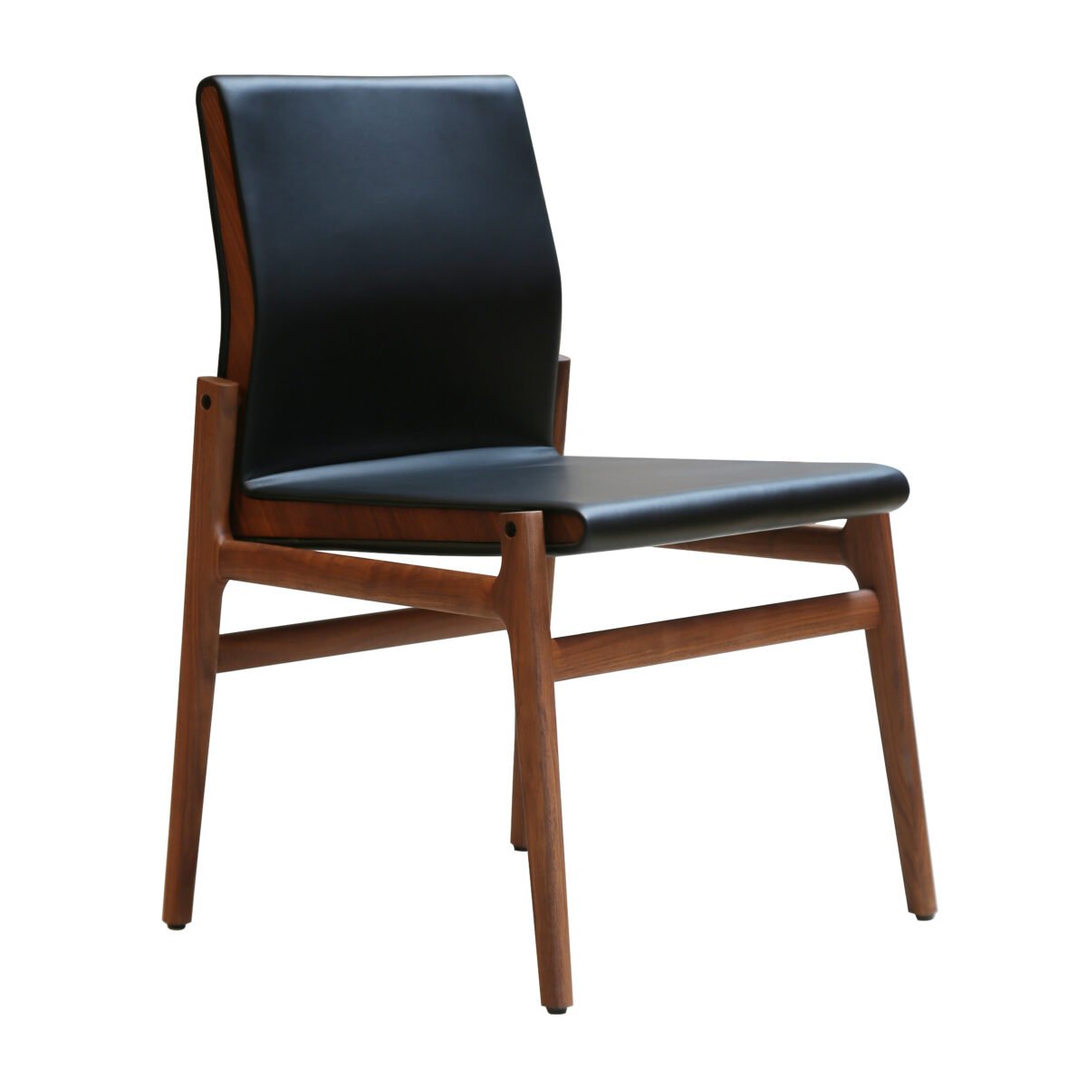 Round back dining chair in leather, scene view two