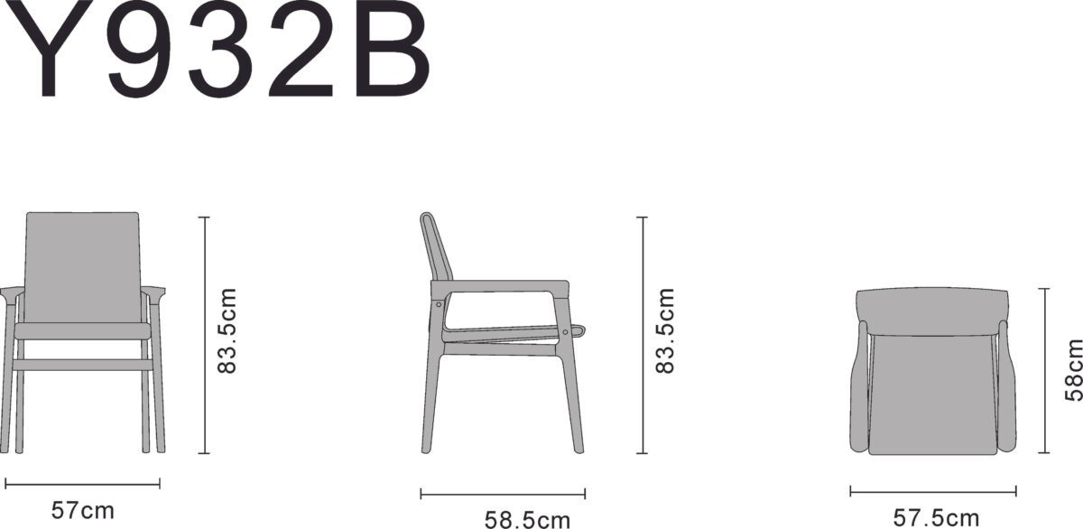 Wider round back dining chair line art on white background