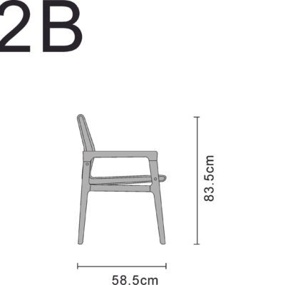Wider round back dining chair line art on white background
