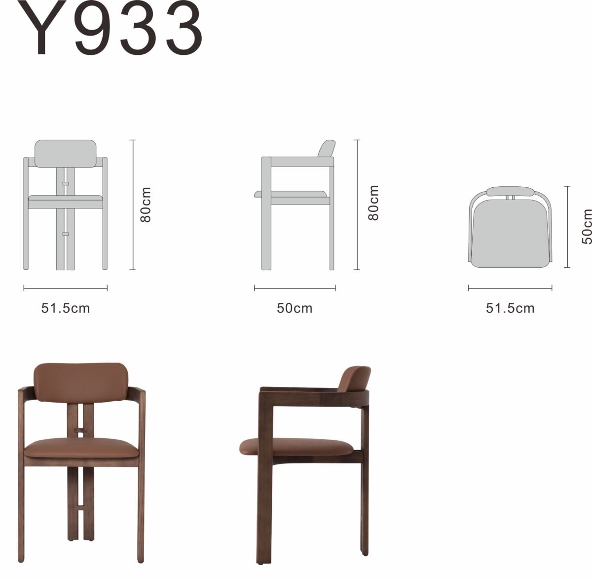 Curved back dining chair line art on white background