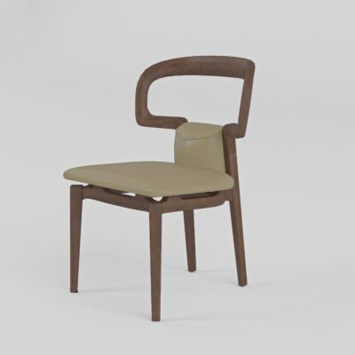 Upholstered side dining chair, scene view three
