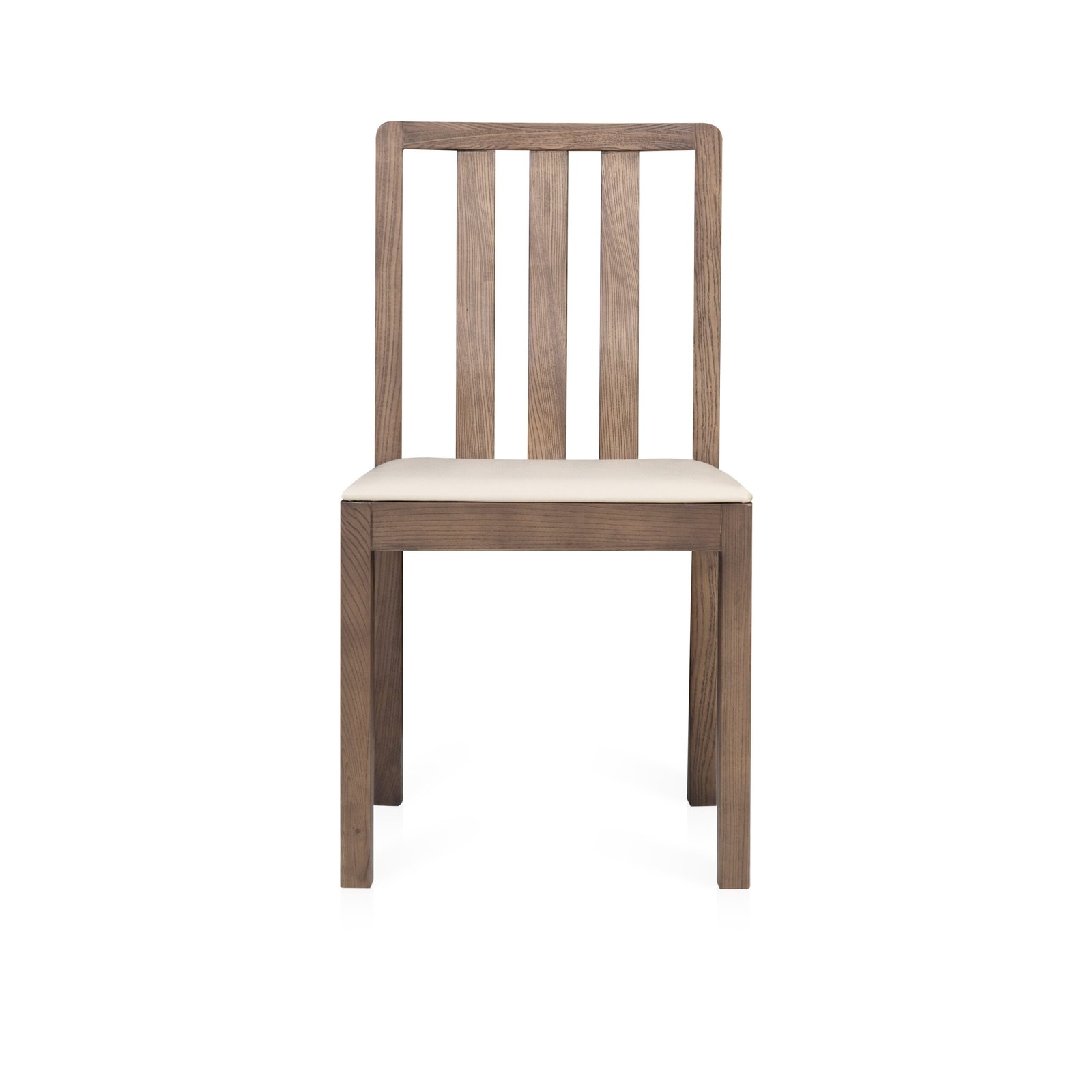 Dining chair in leather upholstery, front view