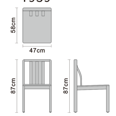 Dining chair line art on white background