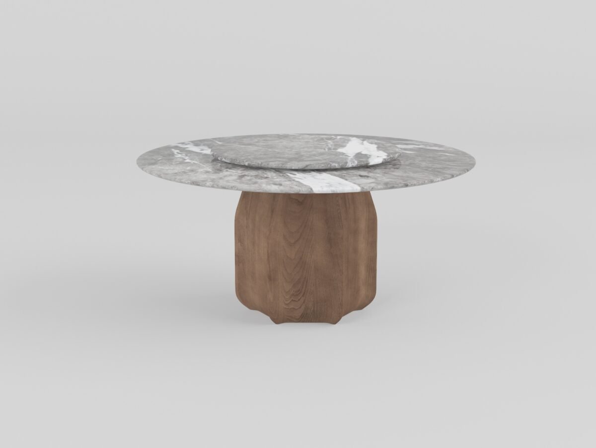 Round dining table 150cm, misty rain grey