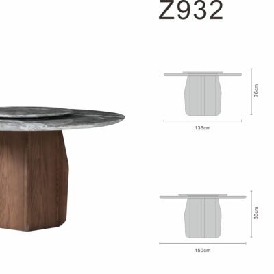 Round dining table line art on white background