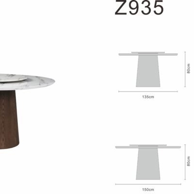 Round dining table line art on white background