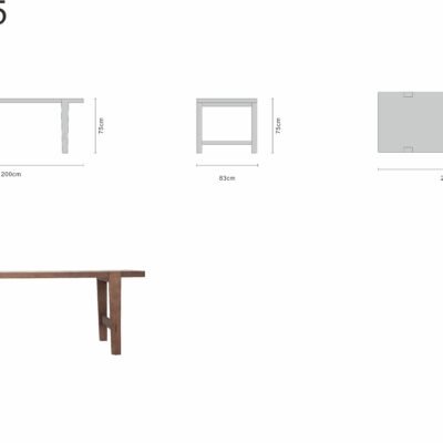 Dining table line art on white background