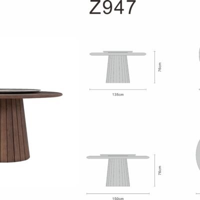 Round dining table line art on white background