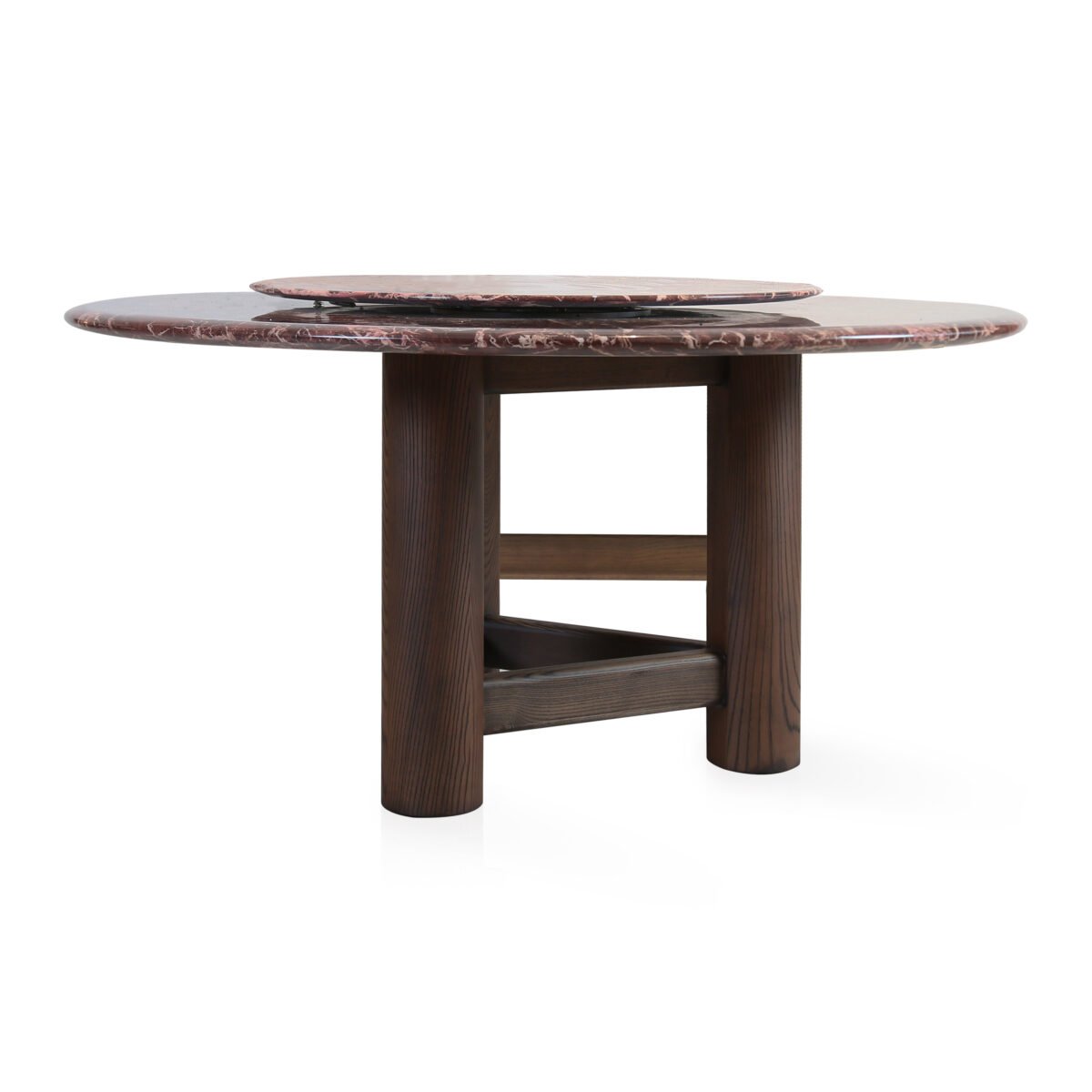 Round dining table crimson purple frost, detail view