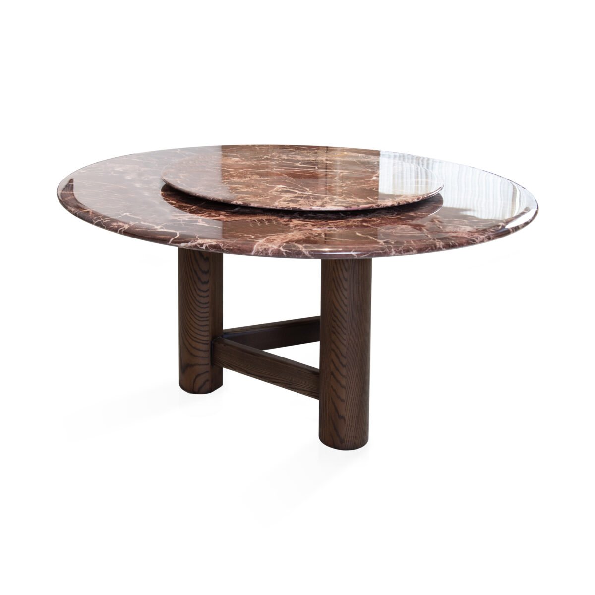 Round dining table crimson purple frost, scene view