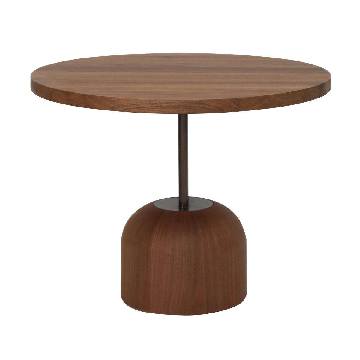 Meeting table in wood surface finish, side view