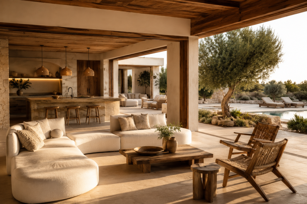 Luxury Villa Furniture Trends for International Developments in 2026 4 luxury villa outdoor living space seamlessly connected