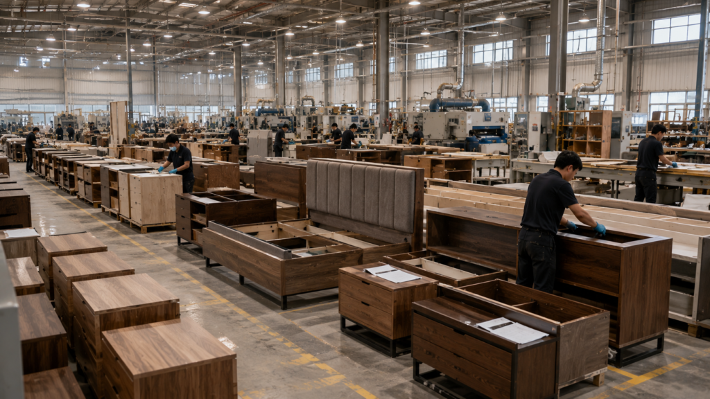 How Hotel Developers Source Furniture for Large Projects 3 Factory-direct hotel furniture manufacturing production floor in China