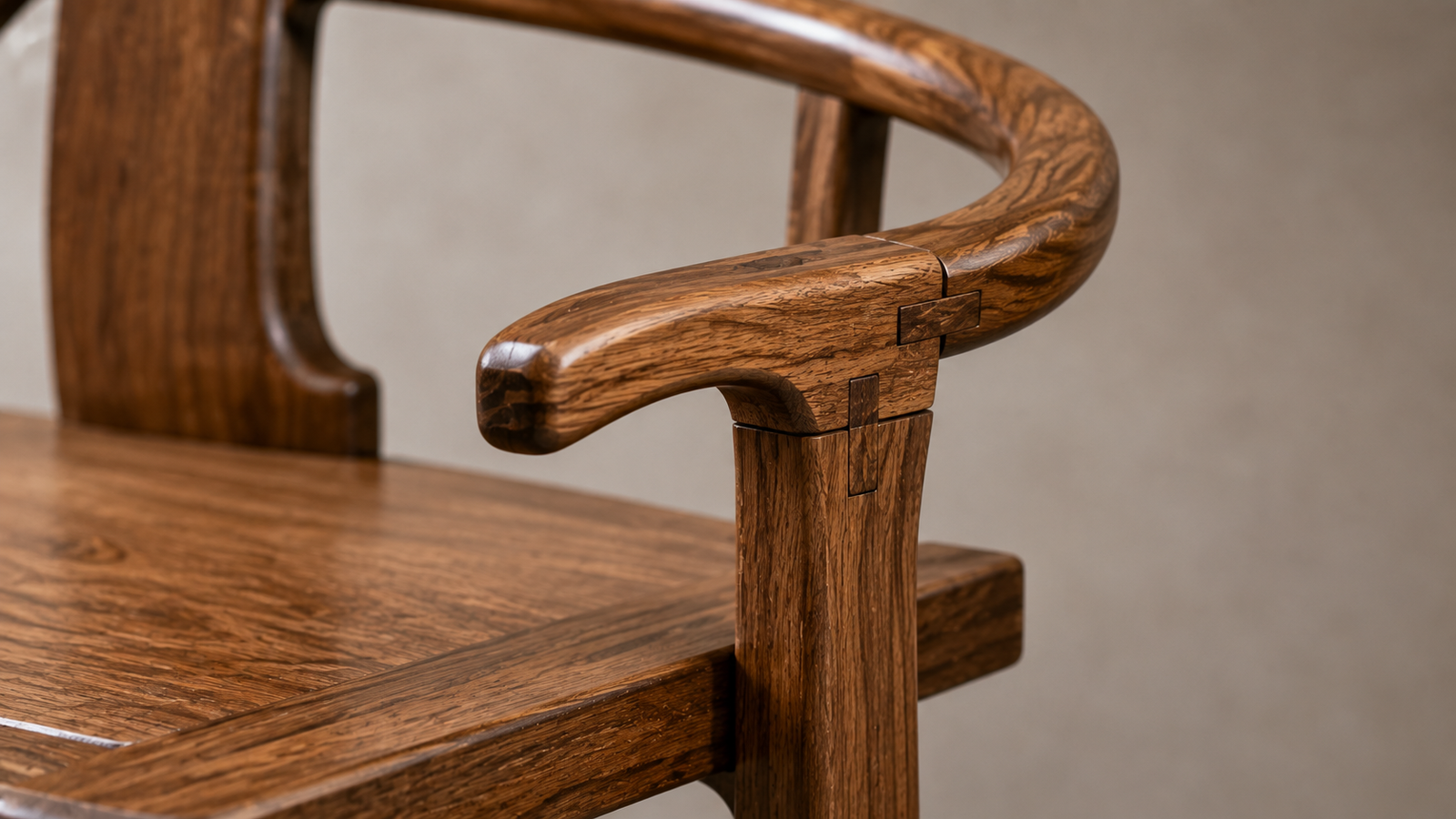 Classic yokeback China chair showing traditional mortise-and-tenon joinery