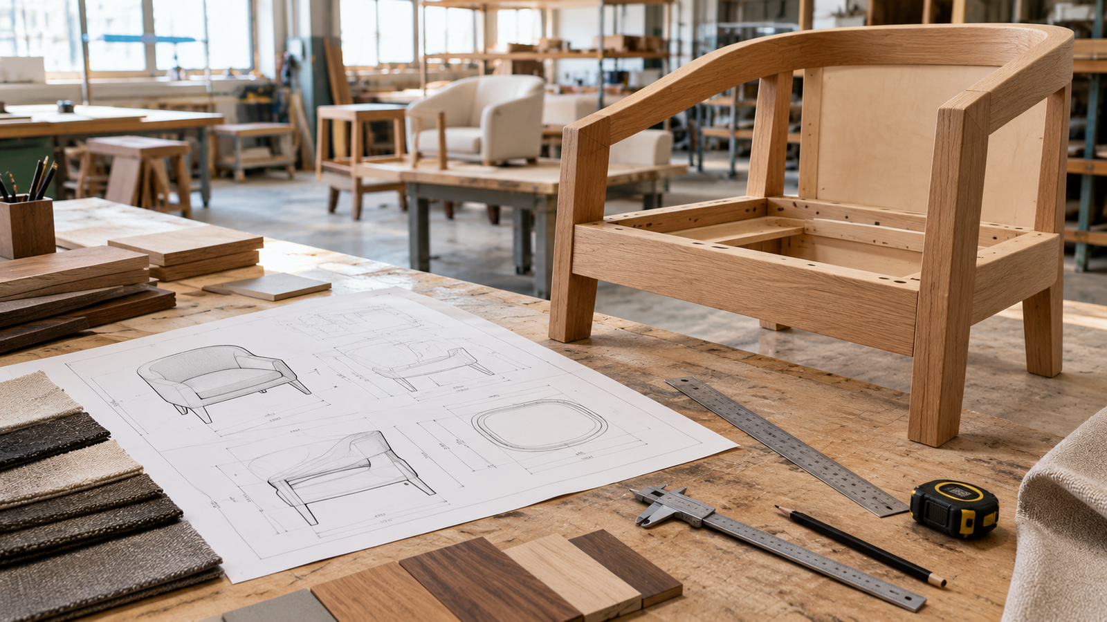 Custom Hotel Furniture: The Complete Guide for Hospitality Projects 4 Shop drawings and prototype during the custom hotel furniture production process